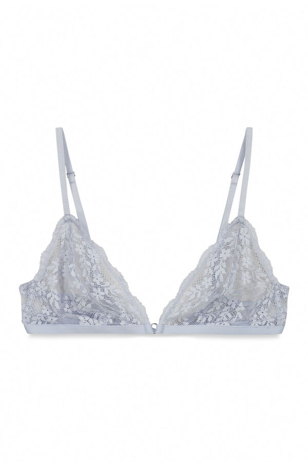 Women'secret Brasier triangular de encaje azul natural azul
