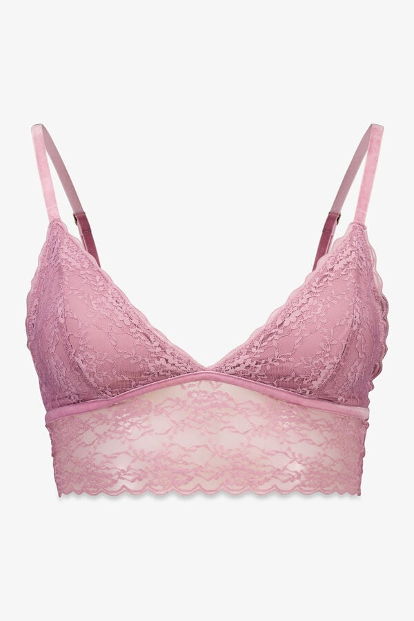 Women'secret LOVELY bralette triangular de encaje rosa rosa
