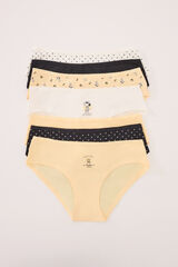 Womensecret Pack de 7 panties anchas de algodón con estampado de Snoopy estampado