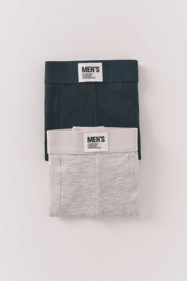 Women'secret Pack de 2 boxer liso azules azul