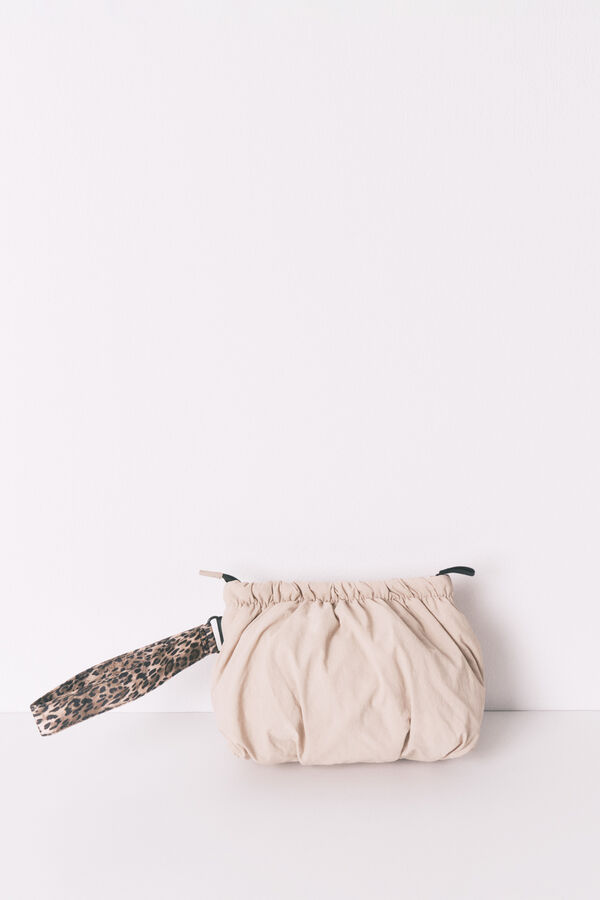 Women'secret Pequeño neceser de nailon con estampado animal café