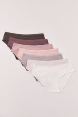 Women'secret Pack 7 panties anchas de algod&oacute;n lisas blanco