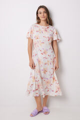 Womensecret Vestido midi viscosa allover flores blanco