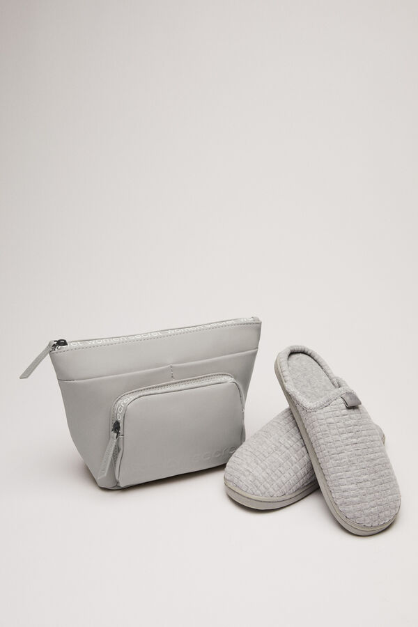 Womensecret Zapatillas casa brillos gris gris