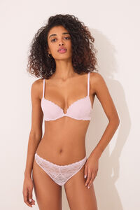 Womensecret Tanga de encaje rosa rosa