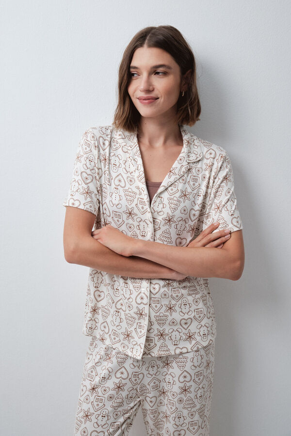 Women'secret Pijama camisera Capri navide&ntilde;a estampado
