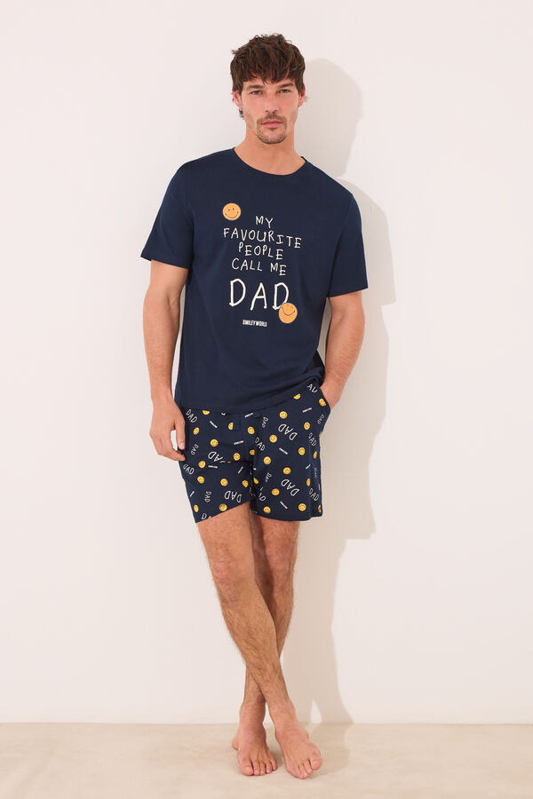 Womensecret Pijama corta hombre 100% algodón DAD azul