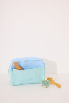 Womensecret Bolsa grande de piel en color azul y verde estampado