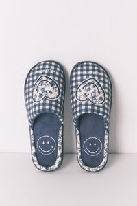 Women'secret Pantuflas para casa azules sonrientes