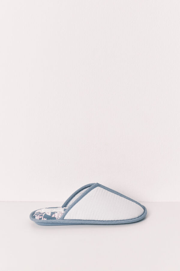 Women'secret Pantuflas estampadas azules azul