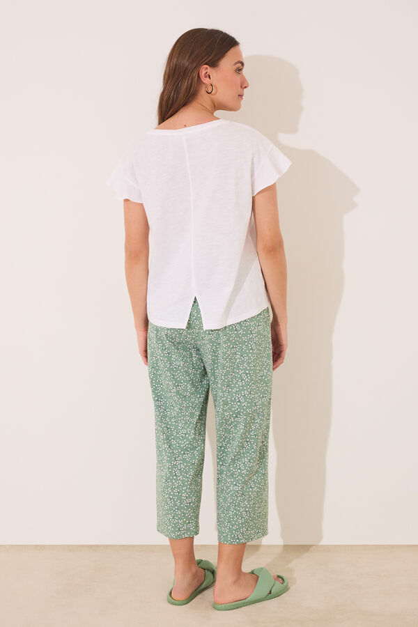 Womensecret Pijama Capri 100% algodón color marfil marfil