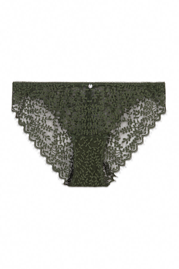Women'secret Braga cl&aacute;sica encaje verde kaki