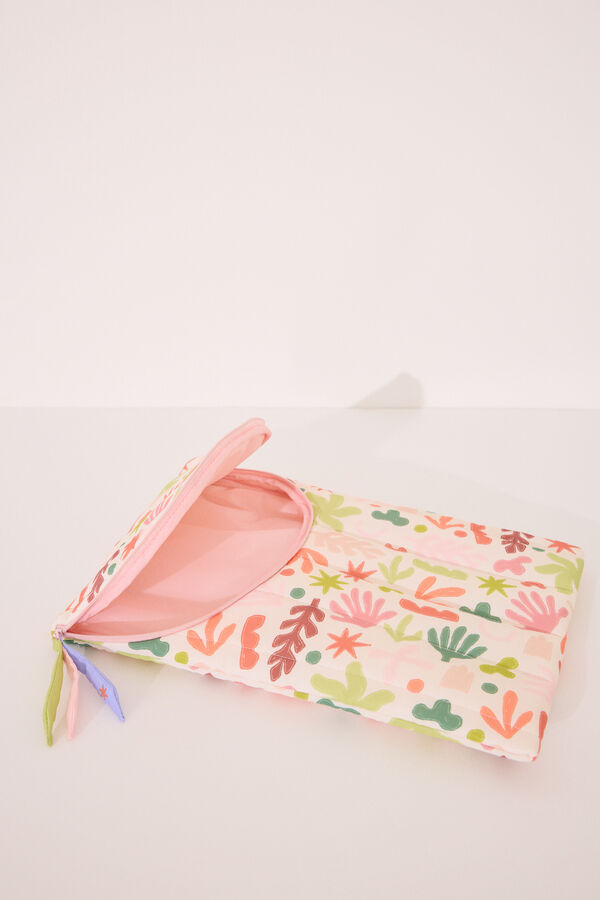 Womensecret Funda para ordenador con relleno con hojas multicolor estampado