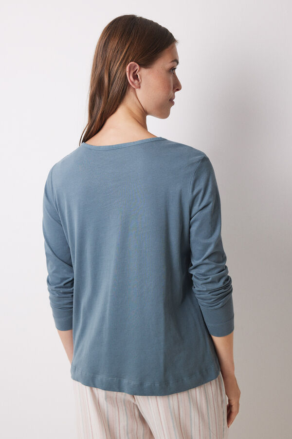Women'secret Playera manga larga 100% algodón verde verde