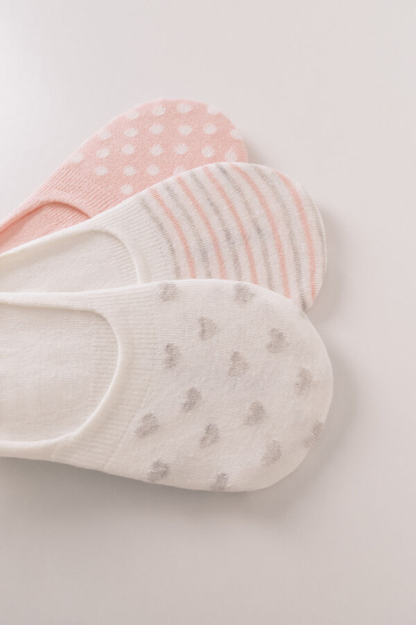 Womensecret Pack de 3 calcetines invisibles con estampados surtidos estampado