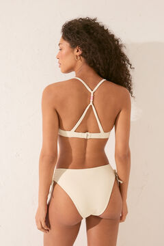 Womensecret Panty de bikini clásica de cintura alta en textura blanca marfil