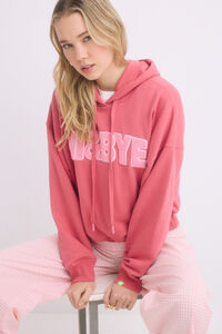Womensecret Sudadera capucha felpa algodón rosa rosa