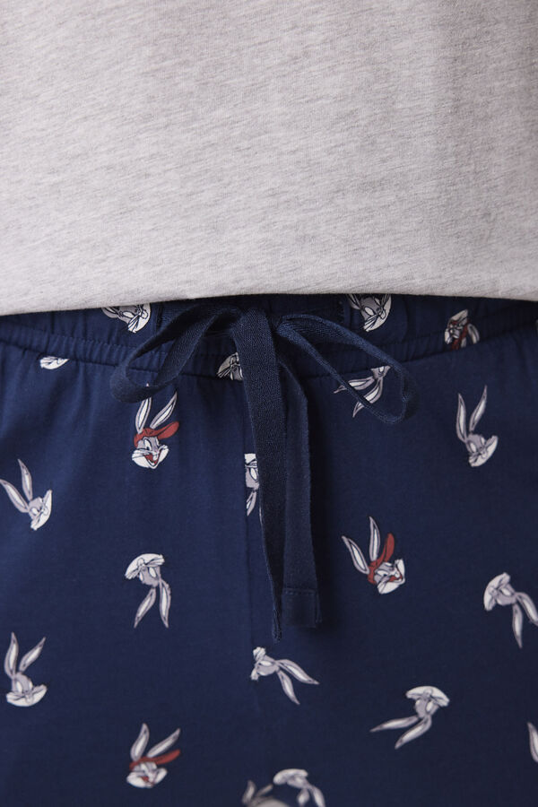 Womensecret Pijama larga hombre 100% algodón Looney Tunes gris