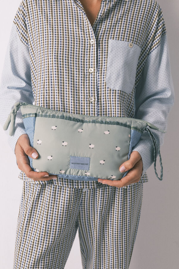 Women'secret Neceser mediano cremallera ovejas verde