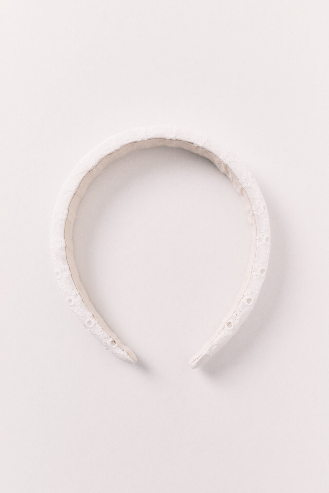 Women'secret Diadema de pelo bordado suizo blanco