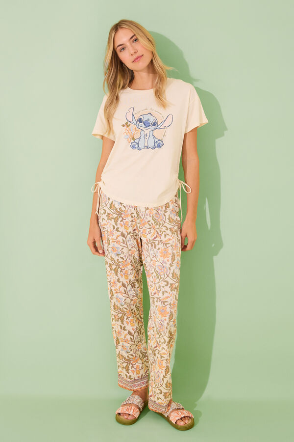 Womensecret Pijama larga de Lilo y Stitch marfil