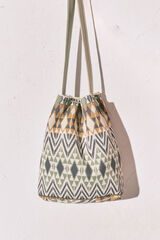 Women'secret Bolsa saco estampado jacquard kaki