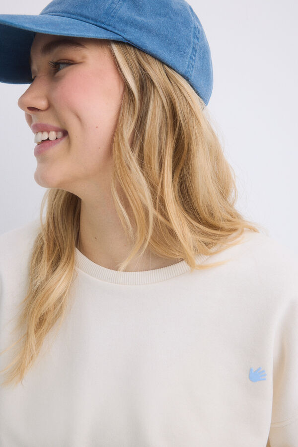 Womensecret Sudadera felpa algodón marfil marfil