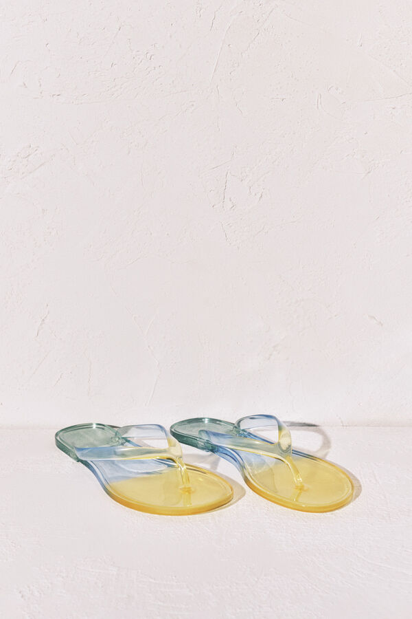 Women'secret Chanclas transparentes verde estampado