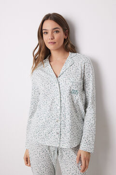 Womensecret Pijama camisera larga 100% algodón animal print  verde
