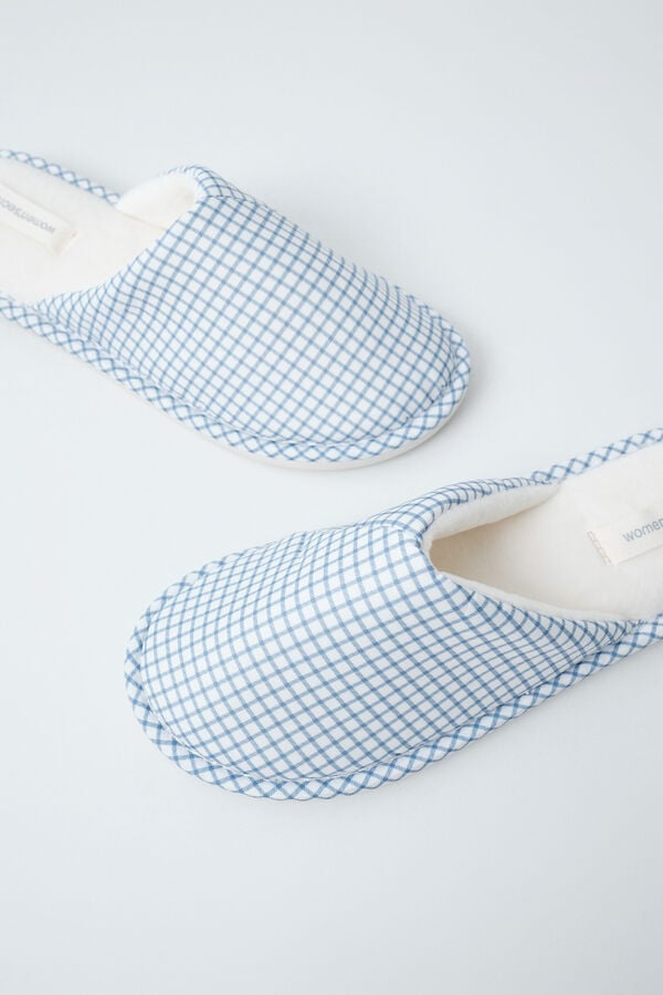 Women'secret Pantunflas estampado vichy blanco