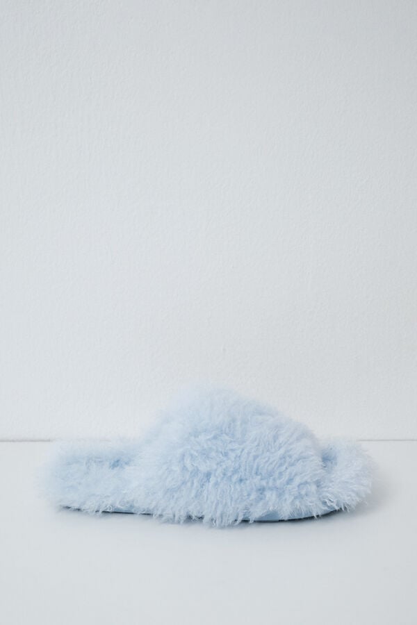 Women'secret Pantunflas de peluche azul azul
