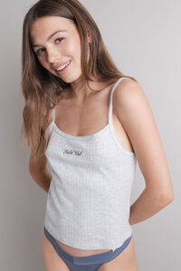 HI&BYE Top de tirantes de punto calado gris