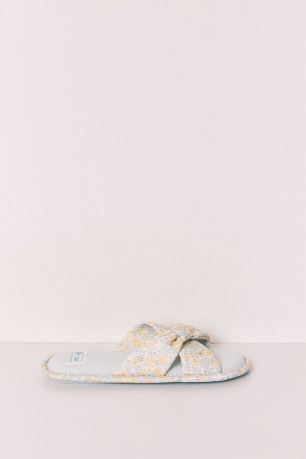 Women'secret Pantuflas con nudo de florecitas estampado