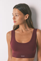 Women'secret LOVELY top reversible sin costuras en color granate púrpura