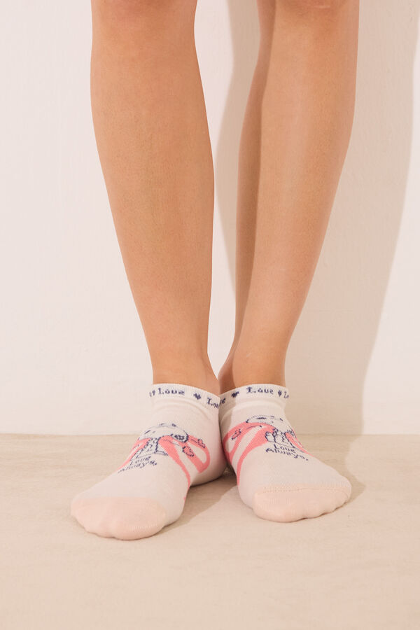Womensecret Pack de 3 calcetines short de Snoopy estampado