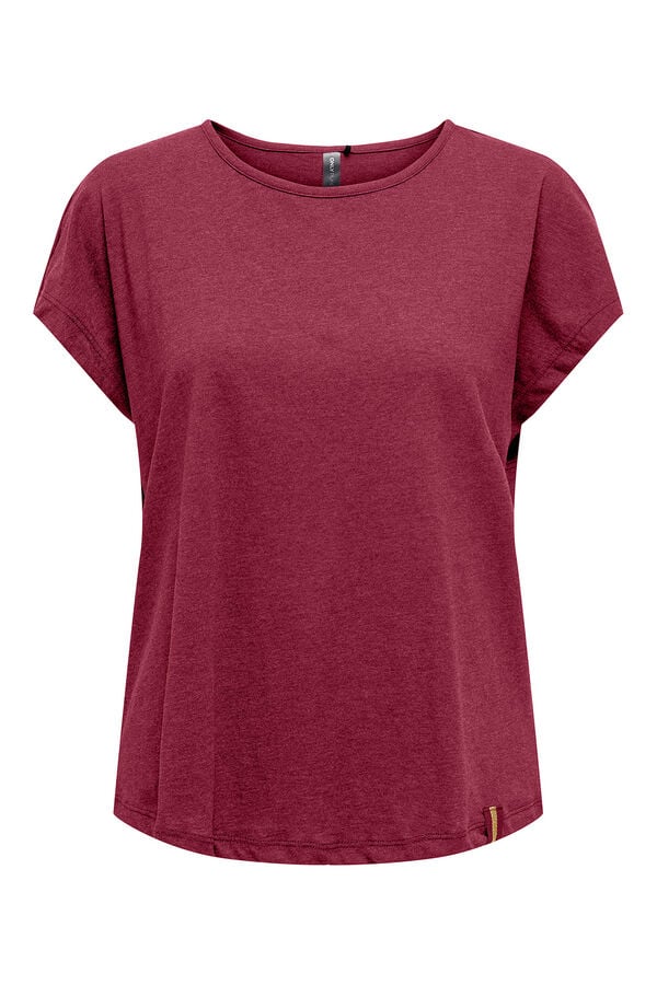 Only Play Playera manga corta de lurex morado/lila
