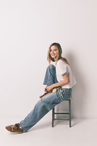 HI&BYE Playera lisa manga corta de 100% algod&oacute;n blanca