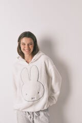 Women'secret Pijama larga de forro polar con estampado animal de Miffy azul