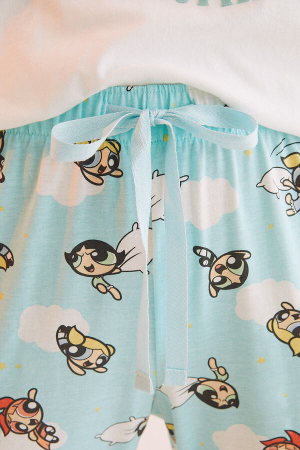 Womensecret Pijama larga 100% algodón Las chicas superpoderosas marfil