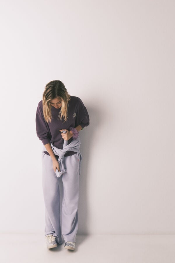 HI&BYE Sudadera afelpada de algod&oacute;n morada morado/lila