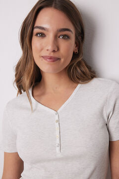 Womensecret Playera manga corta canalé gris gris