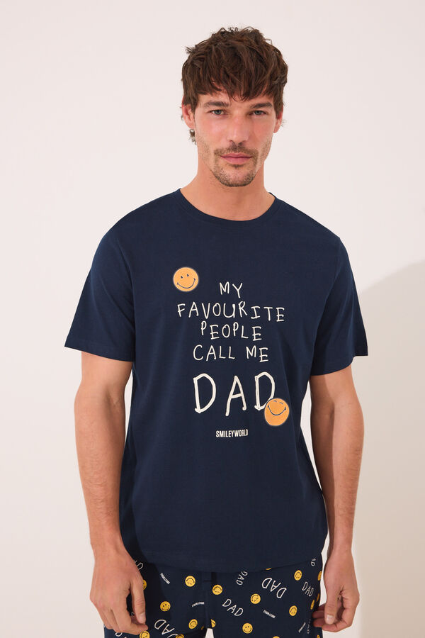 Womensecret Pijama corta hombre 100% algodón DAD azul