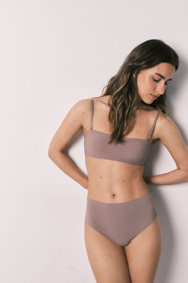 Women'secret Brasier bandeau sin costuras marr&oacute;n caf&eacute;