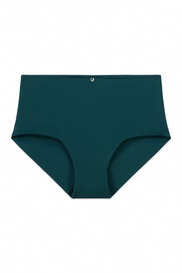 Womensecret Panty alta clásica de microfibra verde verde