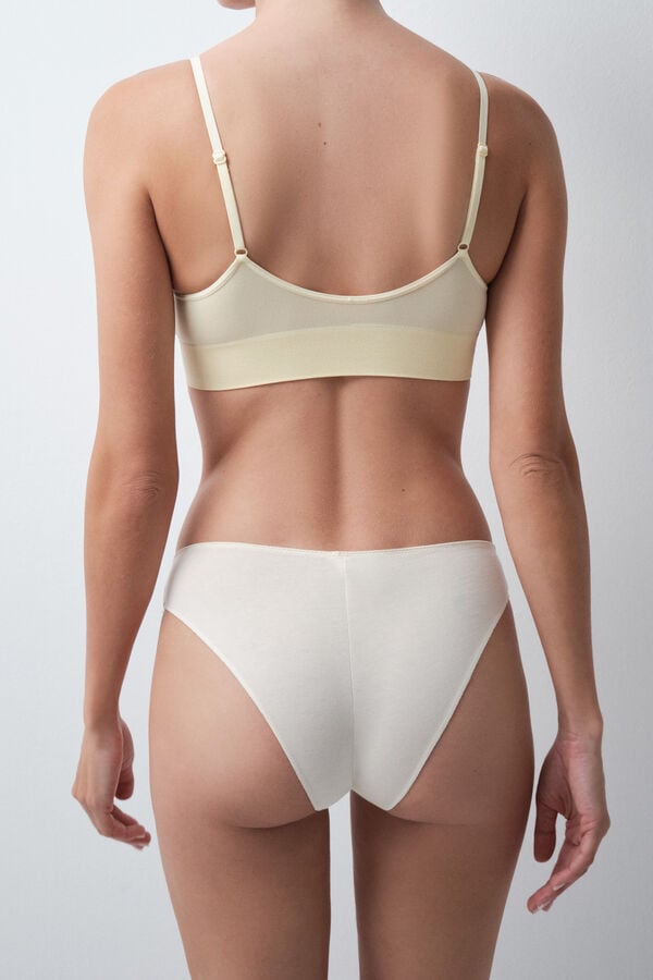 Women'secret Pack 3 bragas cl&aacute;sicas algod&oacute;n lisas encaje blanco