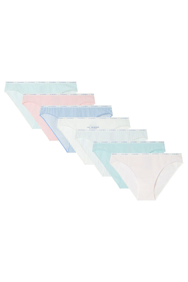 Womensecret Pack de 7 panties clásica de algodón con estampados variados estampado