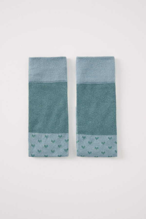 Womensecret Calcetines largos bloques verde y azul verde