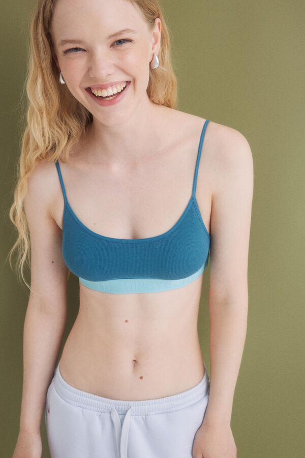 Womensecret Brasier top algodón azul azul