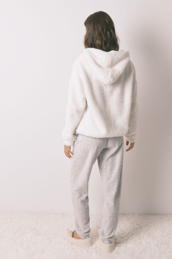 Women'secret Pijama larga de forro polar con estampado animal de Miffy azul