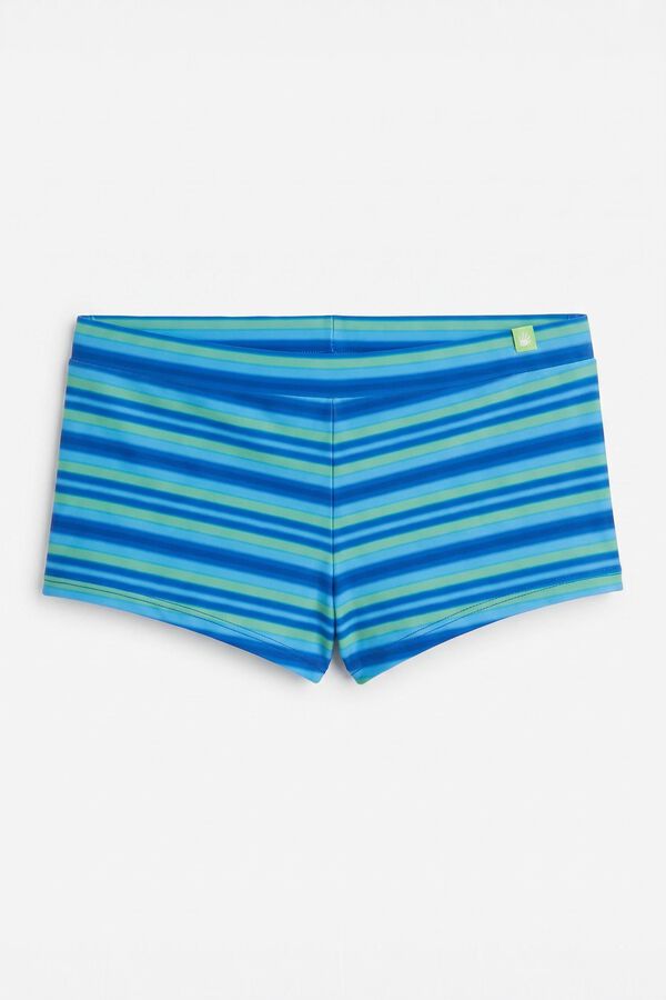 HI&BYE Panty bikini b&oacute;xer estampado de rayas azul estampado